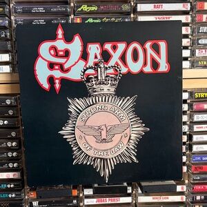 Saxon "Strong Arm of the Law" Vinyl Album - Black with Red & Silver NWOBHM